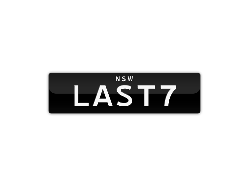 LAST7 Can Mean Anything With The Number 7 Number Plates For Sale NSW 