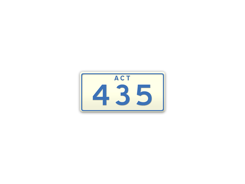 435 Number Plates For Sale ACT MrPlates