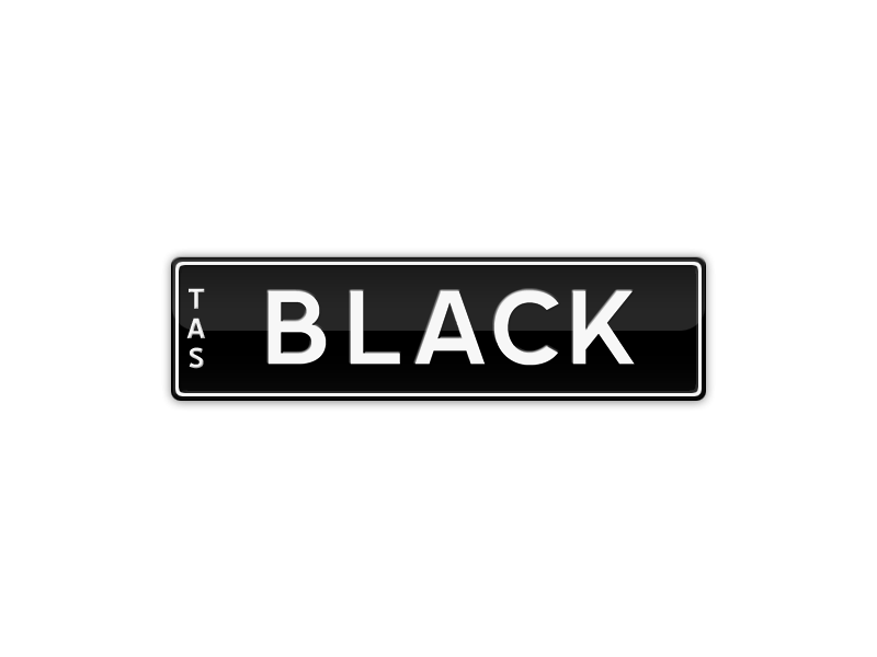BLACK (The Colour Black) Number Plates For Sale, TAS MrPlates