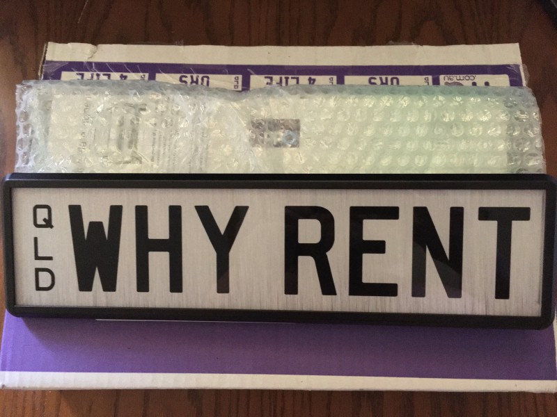 WHY RENT (Why Rent?) Number Plates For Sale, QLD MrPlates