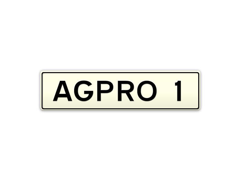 AGPRO 1 Number Plates For Sale MrPlates