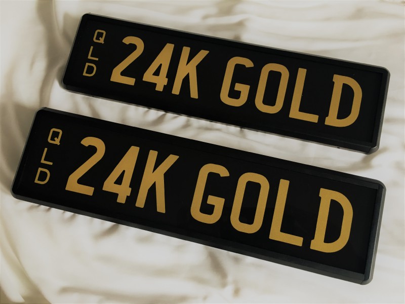 24K GOLD Number Plates For Sale, QLD MrPlates