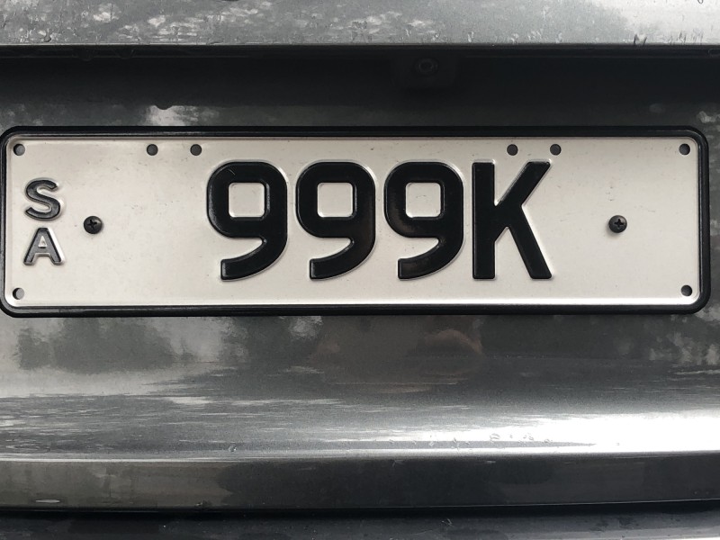 999K (999K) Number Plates For Sale, SA MrPlates