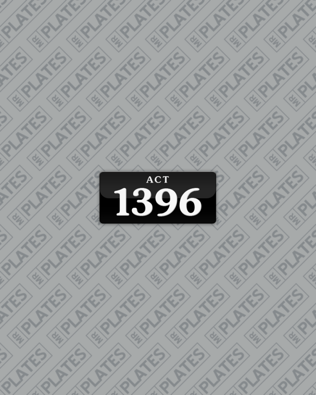 1396 (One Big Block) Number Plates For Sale, ACT - MrPlates