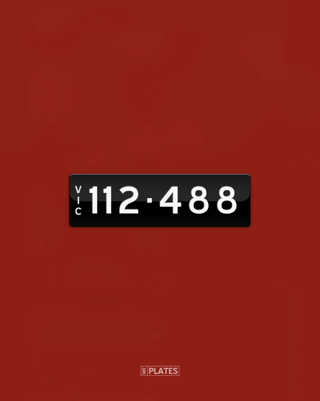 112·488 (VIC Heritage With Lucky Double 8) Number Plates For Sale, VIC
