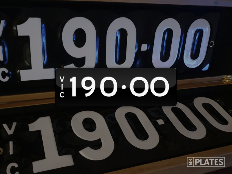 190·OO (VIC Heritage Style Enamel) Number Plates For Sale, VIC MrPlates