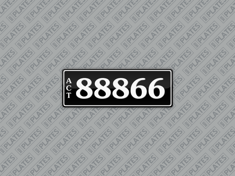 88866 Number Plates For Sale, ACT - MrPlates