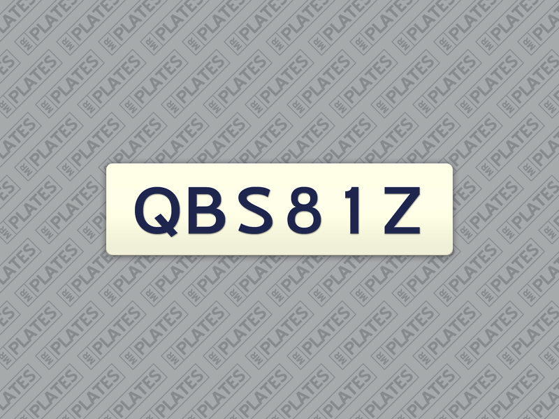 Qbs81z Personalised Initial Number Plates For Sale Qld Mrplates