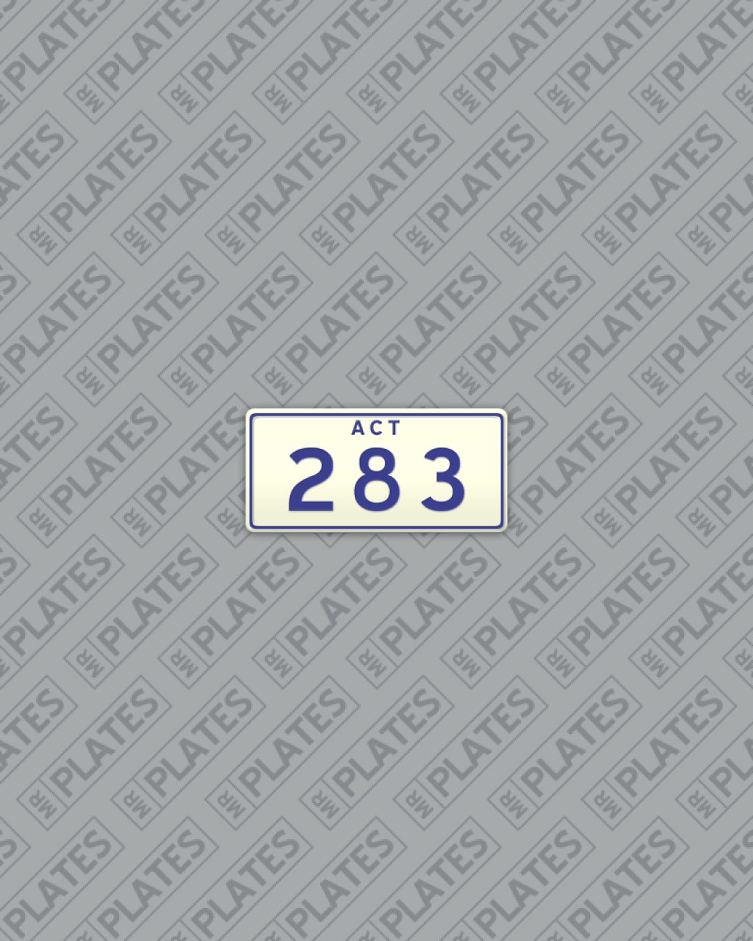 283 Number Plates For Sale, ACT - MrPlates