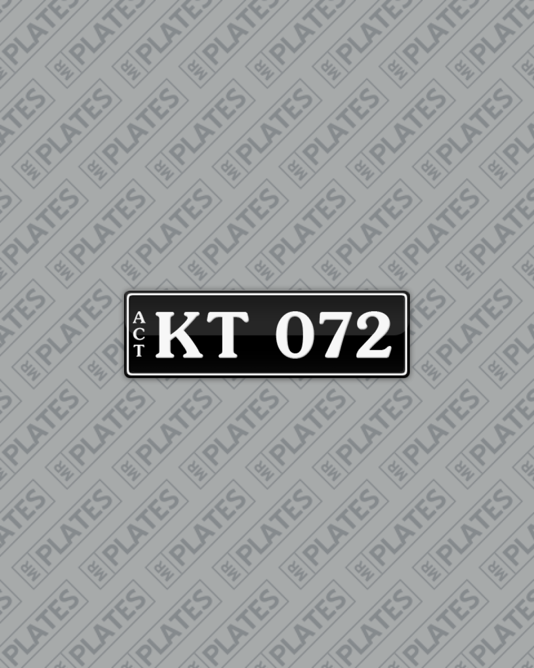 KT 072 Number Plates For Sale, ACT - MrPlates