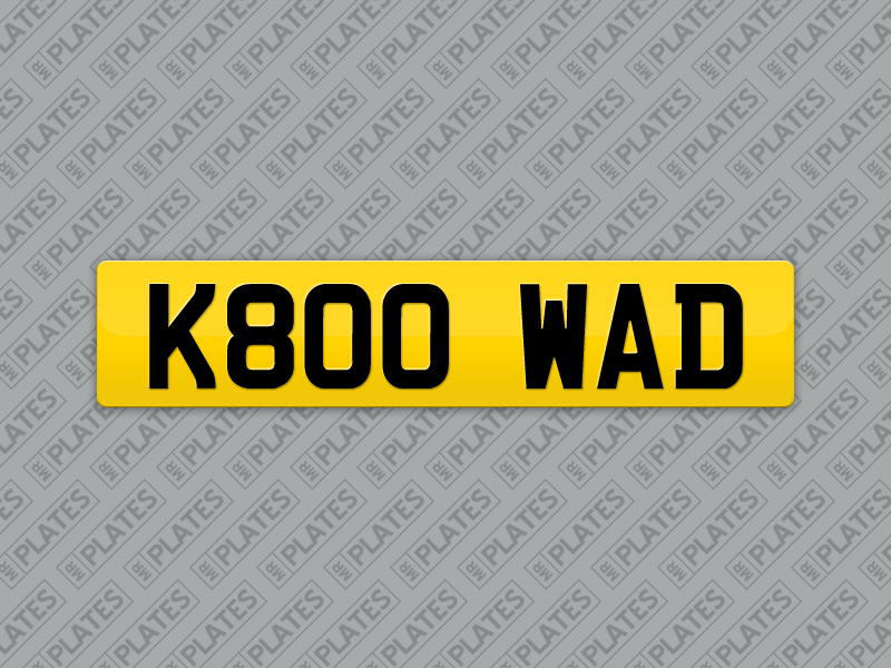 K800 WAD (Katie wad) Number Plates For Sale - MrPlates