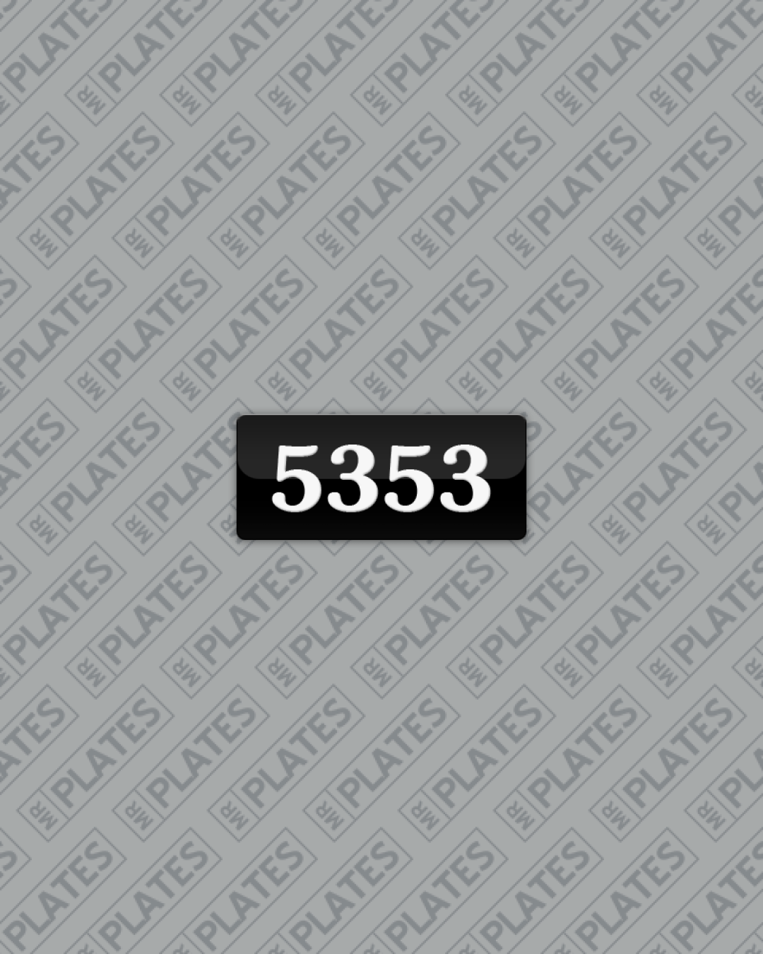 5353 Number Plates For Sale, ACT - MrPlates