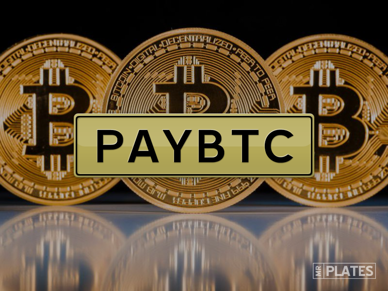 PAYBTC (PAY BITCOIN) Number Plates For Sale, VIC