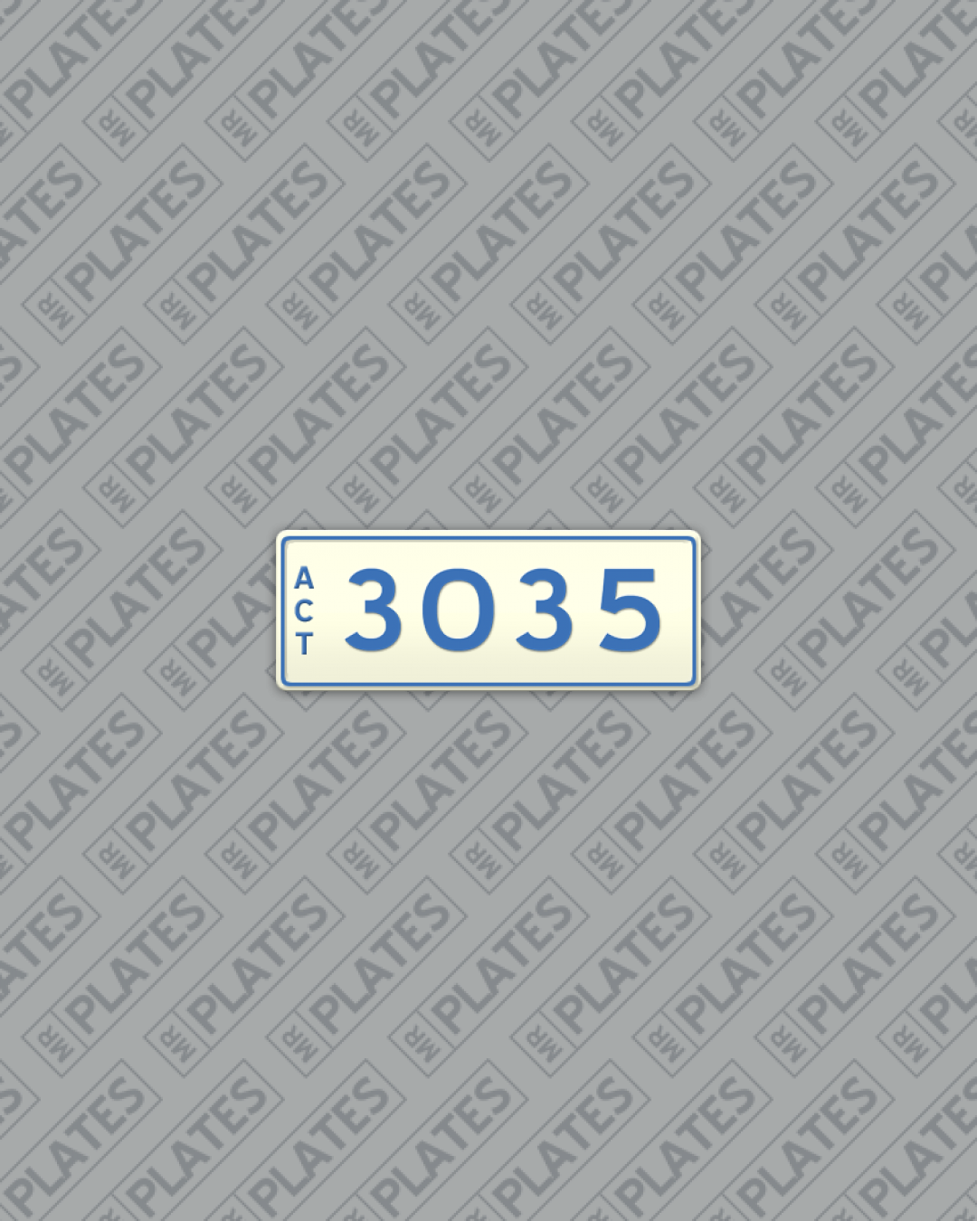 3035 (3035 Numeric Plates ACT) Number Plates For Sale, ACT MrPlates