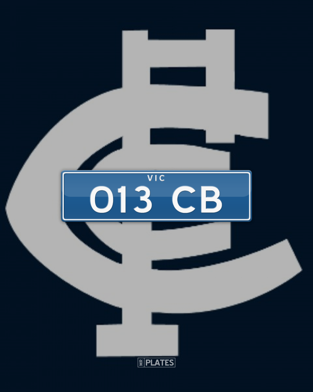 013 CB (013CB Carlton Football Club) Number Plates For Sale, VIC - MrPlates